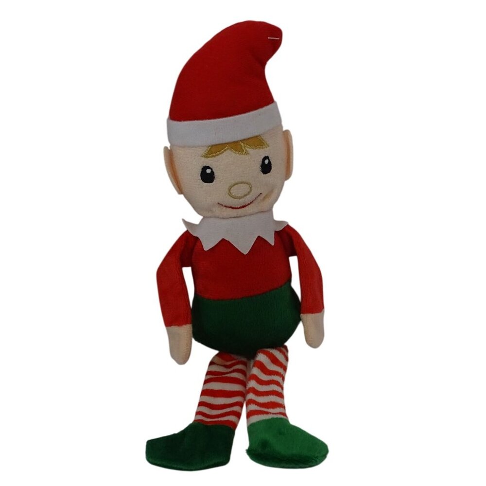 Midwood Brands Plush Christmas Elf Toy Decor Red  Green 14 inch